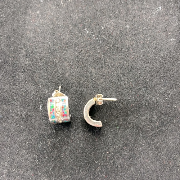 Silver with lab created opals and clear stones. - Picture 2 of 4